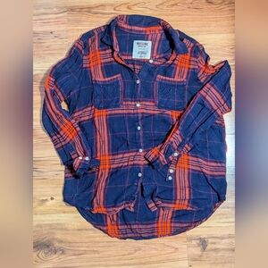 Mossimo Navy and Red Plaid Shirt